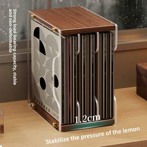 Étagère de rangement pour disques vinyles en acrylique de grande taille, étagère de rangement pour <span class=keywords><strong>CD</strong></span>, armoire de rangement pour disques compartimentée de bureau - Product Image 4