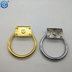 Le dossier de la chaise en chrome brun doré tire les poignées des anneaux de chute pour le placard et les tiroirs - Product Image 2