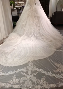 Voile de mariée 5 mètres de long voile de mariage en <span class=keywords><strong>dentelle</strong></span> avec peigne accessoires de mariage - Product Image 6