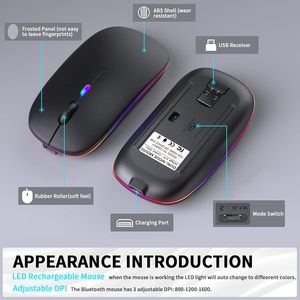 <span class=keywords><strong>Souris</strong></span> sans fil ergonomique rétroéclairée RVB CE ROHS rechargeable, <span class=keywords><strong>souris</strong></span> <span class=keywords><strong>Bluetooth</strong></span> pour <span class=keywords><strong>Macbook</strong></span> Apple - Product Image 3