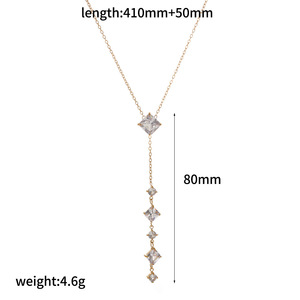 สร้อยคอแฟชั่นสแตนเลสประดับเพชรซิร์คอนสำหรับผู้หญิง จี้รูปพระจันทร์ สายยาว สไตล์หรูหรา เหมาะสำหรับงานปาร์ตี้ - Product Image 4