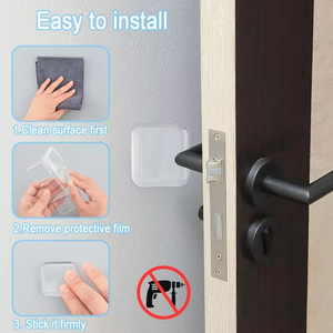 Stopper pintu pelindung dinding tenang dan Shock penyerap silikon pegangan bumper pintu berhenti dengan perekat belakang yang kuat - Product Image 3