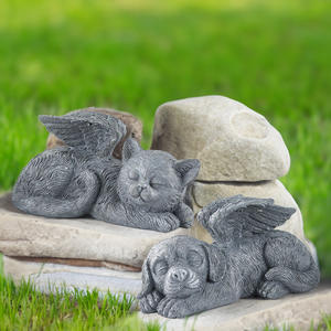 Pierre commémorative pour animaux de compagnie, marqueur de tombe de chien et chat gravé sur mesure, décoration de cimetière en résine artisanale, cadeau de perte d'animaux de compagnie en gros - Product Image 2