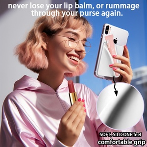Chủ thẻ Lip Gloss dính tay áo trường hợp điện thoại di động Silky Silicone Lip nước Hoa Chủ Stick-on điện thoại trường hợp tương thích - Product Image 6