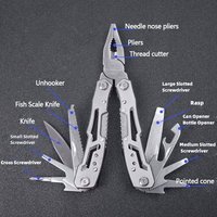 Couteau de poche multifonction en acier inoxydable, pinces pliantes, mini outils de réparation portables multi-usages pour l'extérieur
