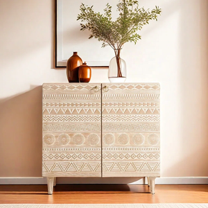 Buffet <span class=keywords><strong>de</strong></span> rangement en bois massif <span class=keywords><strong>de</strong></span> luxe rétro, multi-usages, 2 portes, 4 tiroirs <span class=keywords><strong>de</strong></span> rangement, buffet vintage - Product Image 3