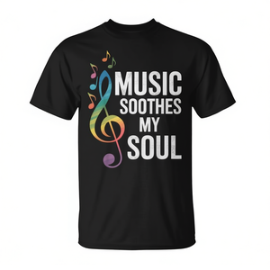 La musique apaise mon âme T-shirt noir unisexe taille adulte moyenne - Product Image 2