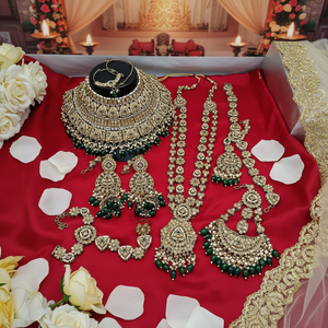 Gold Plated Fine Jewelry <b>Set</b> with Crystal Stone and <b>Beads</b> Bridal Collection-10573939 - Product Image 3