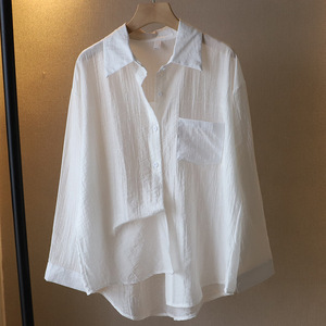 2025 Koreaanse Nieuwe Stijl Vrouwen Groot Formaat Shirts Dunne Lange Mouwen Zomer Zonbeschermend Casual Tops - Product Image 1