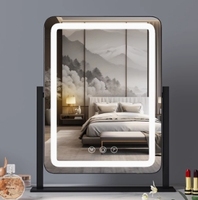 Miroir de maquillage LED avec éclairage, style Hollywood, interrupteur tactile, 3 modes de couleur, pour table de chevet, vente en gros
