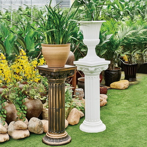Columna de pilar de plástico decorativo para jardín al aire libre de estilo romano blanco para maceta de florero - Product Image 2