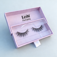 Boîtes à cils en carton magnétique rose personnalisées pour marque privée, emballages vides pour faux cils avec logo