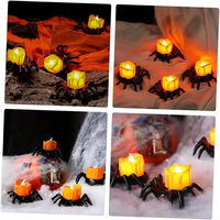 Lampe décorative à piles LED sans flamme en forme d'araignée d'Halloween pour la décoration de table et d'ambiance à la maison