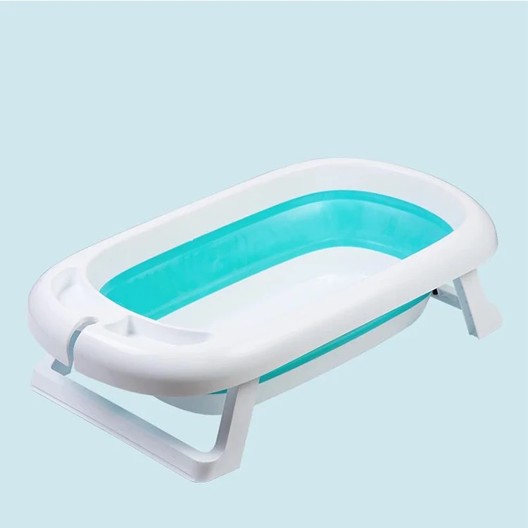 Синяя Экологически чистая силиконовая противоскользящая подставка большое пространство складной пластиковый banheira de bebe