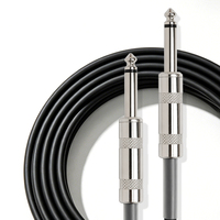 Kabel Gitar Kulit Berpelindung Tiga Lapis Bullfighter 3M 10ft Dual Straight Gold Plated Plug Anti-Interferensi untuk Instrumen Panggung