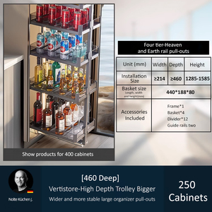 Tall <strong>Unit</strong> Expandable Pull-Out Basket <strong>Kitchen</strong> <strong>Storage</strong> Holder Accessories Cabinet Pantry <strong>Unit</strong> for <strong>Kitchen</strong> Organizer Larder Basket - Product Image 3