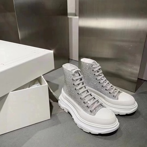 Luxury <b>Crystal</b> High <b>Top</b> Platform Sneakers Designer Chunky Sole Casual Shoes for Women - Product Image 3