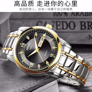 Gold <b>watch</b> with diamond accents sophisticated business style <b>waterproof</b> luminous calendar men's wristwatch - Product Image 3