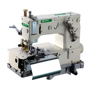 Machine à coudre à boucle de ceinture à double aiguille à grande vitesse ST 2000CP avec coupe-tissu avant et extracteur arrière