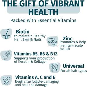 WEEM Extra Strength Vegan Biotin витамины для волос ногти для волос для более быстрого роста волос более сильные ногти здоровая кожа для женщин - Product Image 4