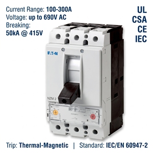 Disjoncteur à boîtier moulé (MCCB) série NZM NZMB2-A160-NA 160A 3P 480V CE CCC ISO pour le contrôle des systèmes électriques - Product Image 5