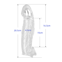 Anneau pénien transparent réutilisable en 3 tailles, manchon pour pénis, extenseur de pénis, agrandisseur de pénis masculin, jouets sexuels durables pour hommes et femmes