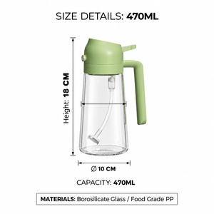 2in1 470ml Glass Modern Dishwasher Safe Oil Sprayer <b>Bottle</b> BBQ Kitchen Baking Roasting Picnic Tool - Product Image 6