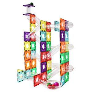 Magnetscape Set Educativo di 106 Pezzi per Pista delle <span class=keywords><strong>Biglie</strong></span>, Blocchi Magnetici Fai-da-Te, Giocattoli di Costruzione Magnetici Colorati in Plastica ABS Sicuri - Product Image 2