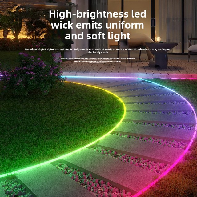 RGB Remote Control LED Light Strip with Running Water Effect for Music Sync Waterproof Dimmable 15m for Gaming Decoration