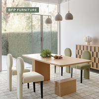 BFP Home Armoire de buffet latéral en bois Derniers modèles Ensemble de salle à manger moderne de style japonais Resort Villa Table de buffet