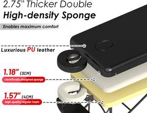 <span class=keywords><strong>Lit</strong></span> de massage pliable avec revêtement en cuir synthétique doux - Product Image 4