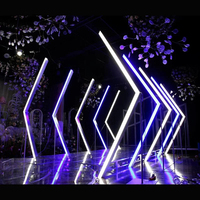 Arche de mariage LED moderne et classique, décoration de scène, allée, support de toile de fond en métal géométrique simple et durable, tunnel LED pour mariage