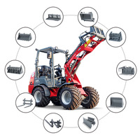 Mini-chargeuse sur pneus Landward W1160, chargeuse frontale compacte, chargeuse agricole diesel avec système hydraulique