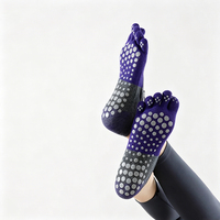 Chaussettes antidérapantes en gros pour le yoga et le Pilates, chaussettes en coton respirantes pour le fitness