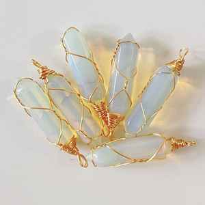 Colgante de Cristal Natural, Colgante de Cuarzo con Forma Hexagonal y Alambre, Colgante con Árbol de la Vida Envuelto en Alambre - Product Image 3