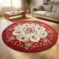 Tapis en nylon imprimé à la machine, forme ronde, haute qualité, rouge, pour salon, prix de gros, décoration intérieure, tapis épais