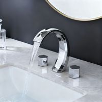 Robinet de lavabo de salle de bain allemand en laiton massif, moderne et minimaliste, gris anthracite et or rose, à trois trous, avec cartouche céramique pour eau chaude et froide