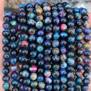 Entrega Rápida, Cuentas Redondas de Piedra Ojo de Tigre Natural de Tres Colores <span class=keywords><strong>para</strong></span> la Fabricación de Joyas, Cuentas de 16 mm - Product Image 6