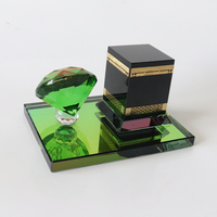 Diamant décoratif en cristal vert, lettres musulmanes, avec Allah gravées, cadeaux musulmans, Kaaba, souvenir islamique