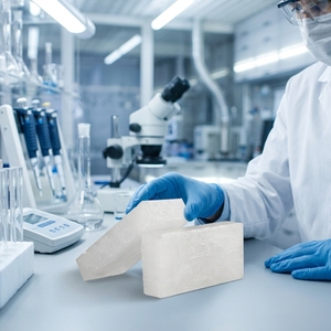 <span class=keywords><strong>Cire</strong></span> de paraffine entièrement raffinée CAS 8002-74-2 58-60 en bloc solide, matière première industrielle en vrac pour bougies, crayons et cosmétiques, vente en gros - Product Image 5
