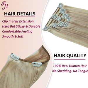 FH Clip in capelli grezzi Extension evidenziano doppia Clip disegnata in Extension capelli onda naturale 8 pz in <span class=keywords><strong>Set</strong></span> - Product Image 4