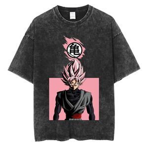 T-shirt homme personnalisé <span class=keywords><strong>noir</strong></span> 280 grammes 100% coton délavé à l'acide, motif vintage <span class=keywords><strong>Dragon</strong></span> <span class=keywords><strong>Ball</strong></span> <span class=keywords><strong>Z</strong></span>, Goku Vegeta Anime - Product Image 5