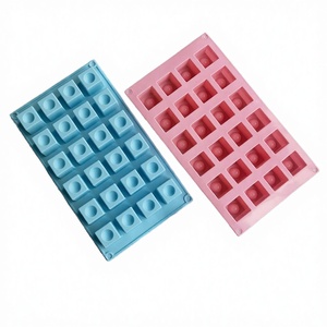 <b>Silicone</b> Cube Moulds Set 20 Cavities Blue Pink Bpa Free Easy Demoulding Cake <b>Tools</b> - Product Image 3