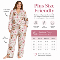 Baju Tidur Wanita Motif Sapi Cetak Khusus dengan Kancing Depan, Set Piyama Wanita, Gaun Piyama Lembut dan Elastis, Pakaian Tidur