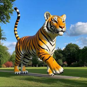 Özel bahçe reçine heykel büyük hayvan kaplan açık dekorasyon fiberglas heykeli - Product Image 2