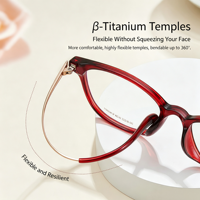 Montures de lunettes M8240 pour toutes les formes de visage, élégantes, exquises, vintage, ultra-légères en titane, durables, avec bord large de 4 mm