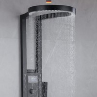 Ensemble de douche cascade multifonctionnel mural avec panneau de contrôle thermostatique en acier inoxydable pour SPA