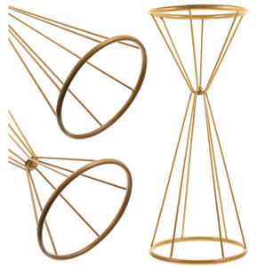 Centre de table de mariage en métal doré, nouveau, court, de luxe, pour décoration florale, à prix abordable - Product Image 1