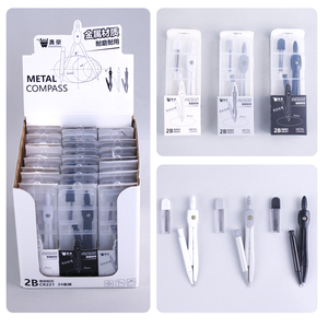 CR-159 Kit de géométrie mathématique en gros pour usine, 2 pièces, compas de dessin multifonctionnels en plastique pour l'école - Product Image 5