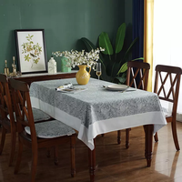 Nappe carrée tissée personnalisable de style pastoral vintage, en coton et lin, pour la maison, la salle à manger, le restaurant, à motifs floraux